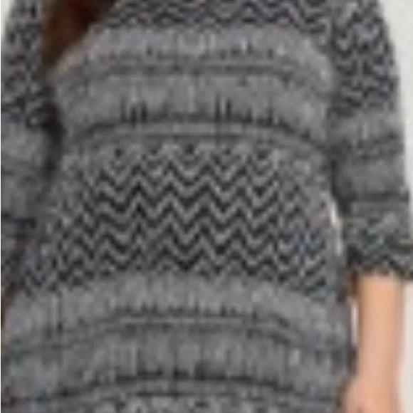 Cato Black and White Chevron Tunic - Picture 2 of 4